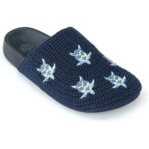 The Sak Bolinas Clog in Denim Turtle Crochet Slip-On Shoes | New Without Tags